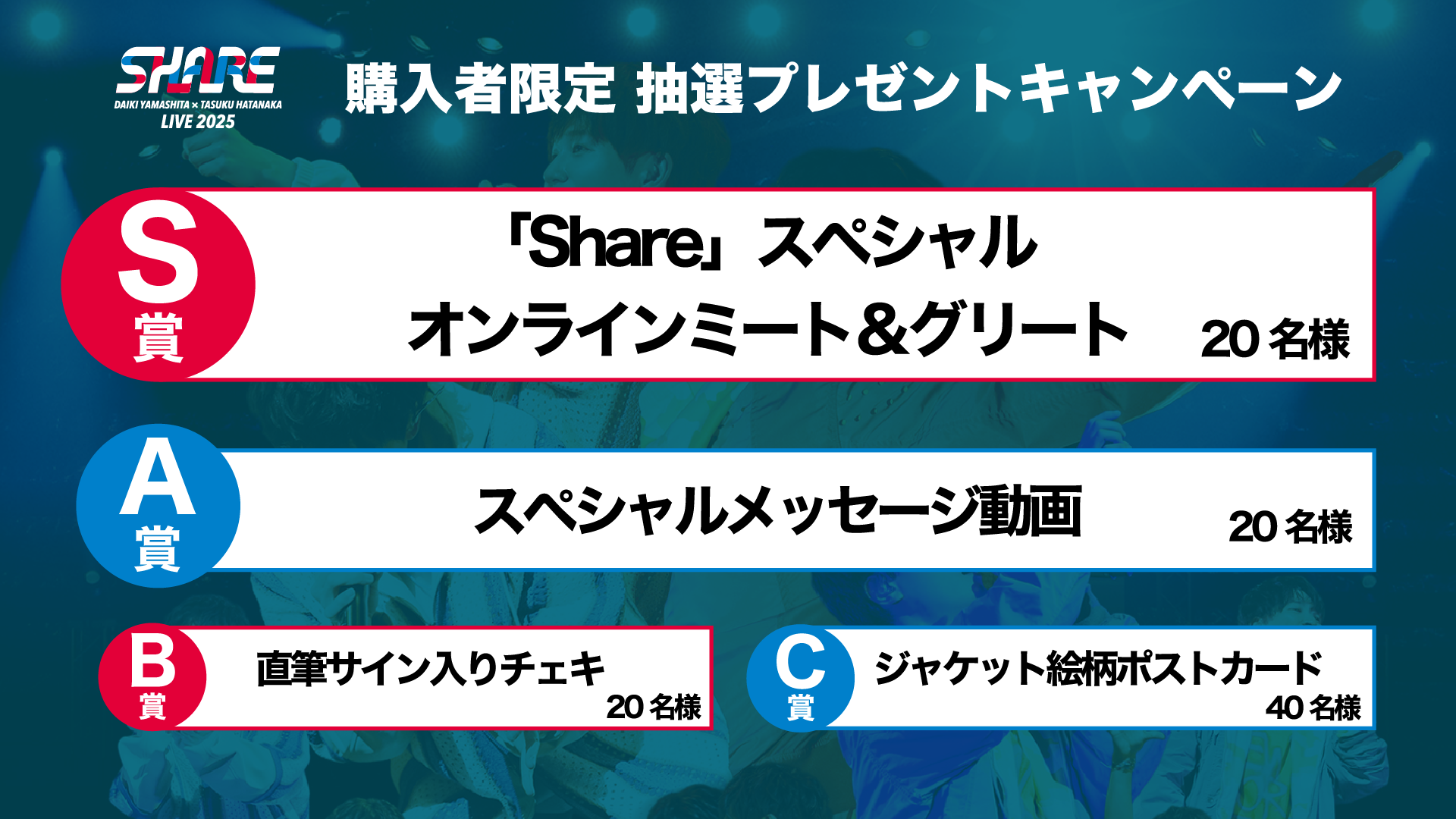 山下大輝 × 畠中祐 1st LIVE 2025 ”Share” Blu-ray ＜リリース記念抽選プレゼントキャンペーン＞のご案内